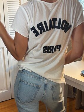 Zadig & Voltaire White Tee with Black Applique Logo